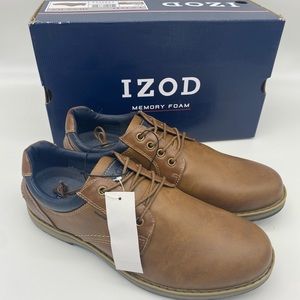 IZOD Men's CAL Memory Foam Brown Casual Lace Up